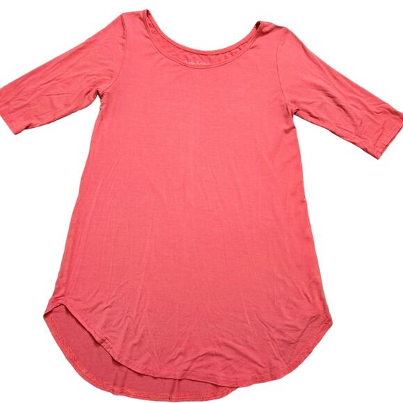 Bamboo You Women's Coral Tunic Short Sleeve Scoop Neck High Low Hem Size X-Small - Picture 1 of 6